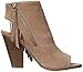 Rampage Women's Lauryn Fringe Peep Toe Open Back Heeled Ankle Boho Bootie, Natural , 6.5 M US
