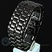 Hot Metallic Black Lava Faceless Blue LED Volcanic Men Lady Bracelet Wrist Watch