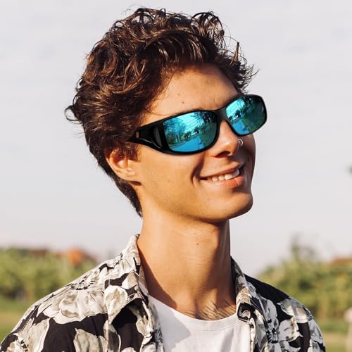 KANASTAL Plus Size Over Sunglasses Men and Women Square Polarised Over Glasses Sunglasses for Glasses Wearers UV400 Sun Protection Over Sunglasses Fit Over Sunglasses