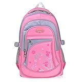 Vbiger Girl's & Boy's Backpack for Middle School Cute Bookbag Outdoor Daypack (Pink)
