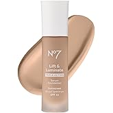 No7 Lift & Luminate Triple Action Serum Foundation - Liquid Makeup with SPF 15 for a Dewy, Glowy Base - Radiant Formula for Mature Skin - Cool Ivory (1 Fl Oz)