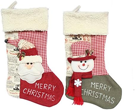 Santa Claus Christmas Stockings Cute Christmas Decor 18 Inch Length 2pcs