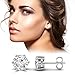 Billie Bijoux Women Sterling Silver Earrings Studs,Round Cut Cubic Zirconia Diamond Rhinestone Fine Jewelry Mother's Day Gift (4mm.5mm.6mm)