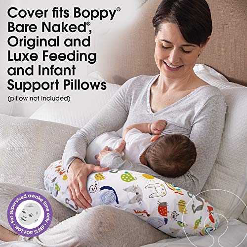 Boppy Nursing Pillow Cover Colorful Animals and Rainbows Cotton