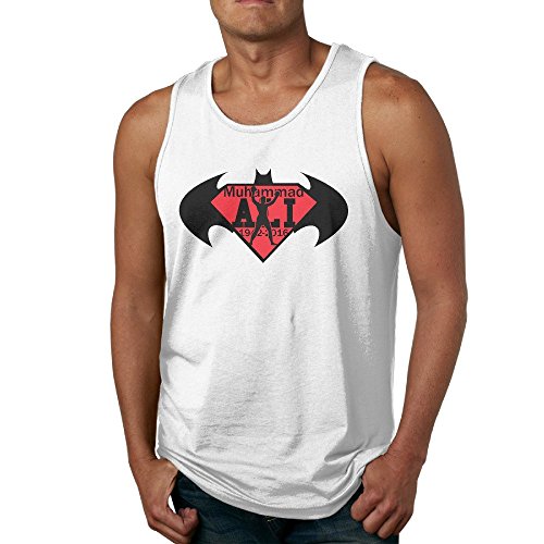 PTCY Men's Custom Waistcoat Fashion Muhammali Bat Logo S White