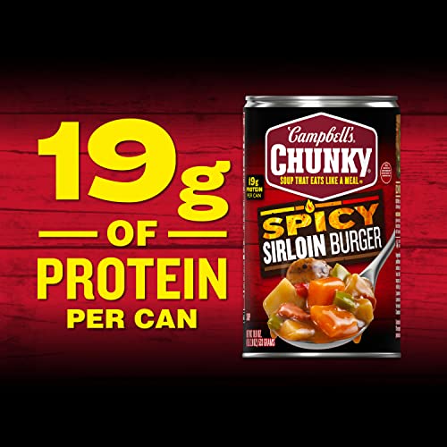 Campbell's Chunky Soup, Spicy Sirloin Burger Soup, 18.8 Oz Can (Case of