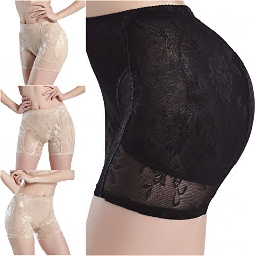 Sufang Butt Hip Enhancer Booty Booster Boyshorts Black Beige Removable Pads Beige L
