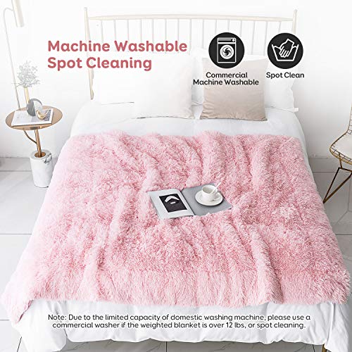 Uttermara Faux Fur Weighted Blanket 15lbs, Super Soft Plush Fleece and