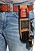 Dickies Large Pliers Holster and Tool Holder Work Belt Pouch, 4 Small Pockets, 4 Tool Loops, Durable Canvas, 2-inch Belt Loop, Grey/Tan