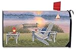 Waterfront Retreat Summer Mailbox Cover Adirondack Chair Lantern Standard