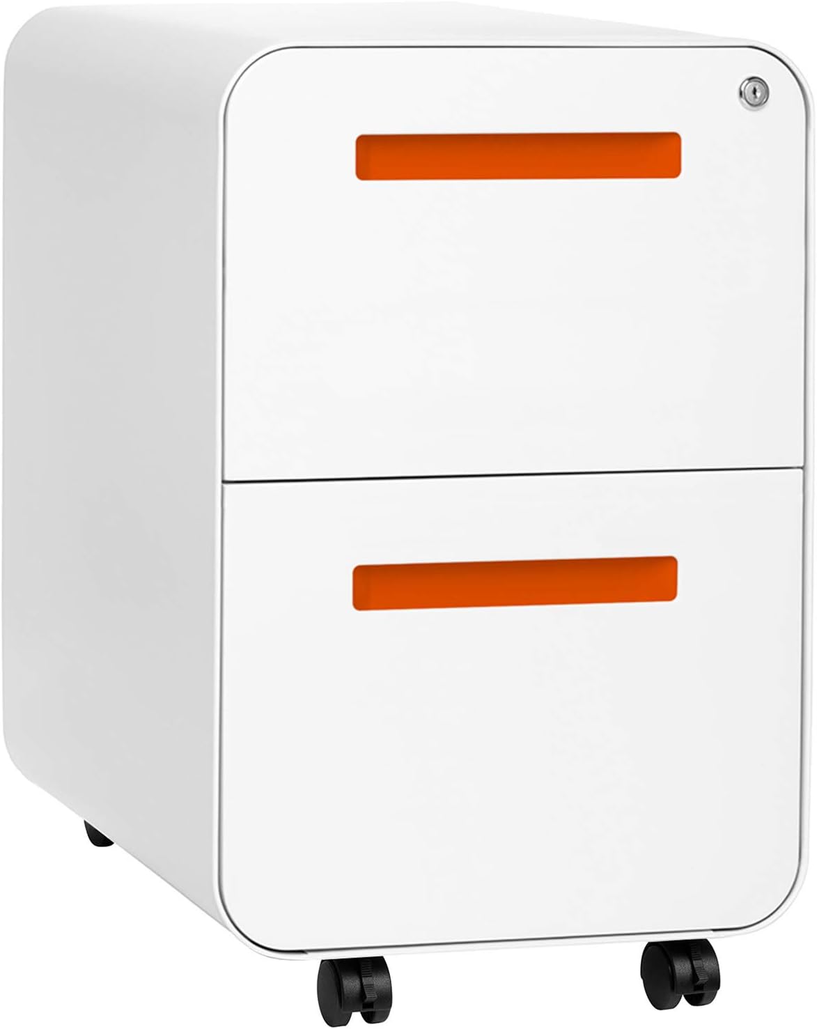 Stockpile 2-Drawer Modern Mobile File Cabinet, Commercial-Grade (White): Kitchen & Dining