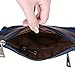 Lecxci Canvas Wristlets Bag Clutch Purses Wallet Slim Credit Card Holder Clutch with Removable Strap Cell Phone Wallet (Blue)