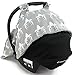 Dear Baby Gear Car Seat Cover for Boys & Girls - Baby Carseat Canopy w/Snap Opening - Infant Seat Cover - Stroller & Nursing Covers - Newborn Carrier Canopy - 40x30 (Antlers on Gray - Gray Dot)