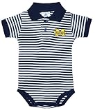 Michigan Wolverines NCAA College Newborn Infant Baby Striped Polo Creeper