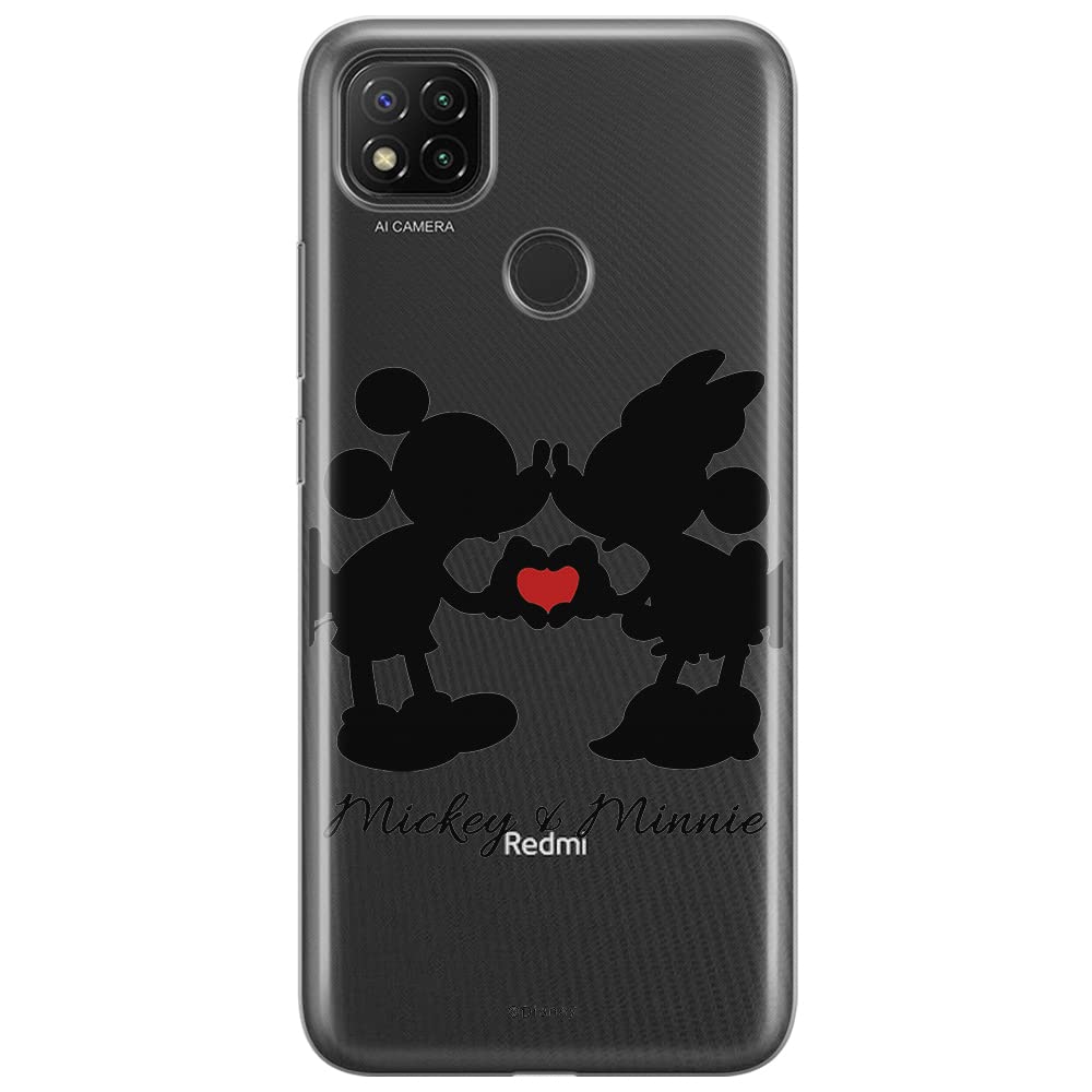 ERT GROUP mobile phone case for Xiaomi REDMI 9C original and officially Licensed Disney pattern Mickey & Minnie 003 optimally adapted to the shape of the mobile phone, partially transparent