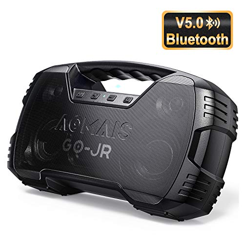 Portable Bluetooth Speakers V5.0, Waterproof Wireless Home Party Speaker, 25W Rich Bass Impressive Sound, 15 Hrs Playtime & Wireless Stereo Pairing, Built-in Mic, Durable for Camping, Indoor, Outdoor