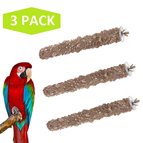 MwaBaiTx Natural Parrot Perch Set, Bird Chewing Toys Bird Perch Bird Stand Bird Cage Accessories (Type 3)
