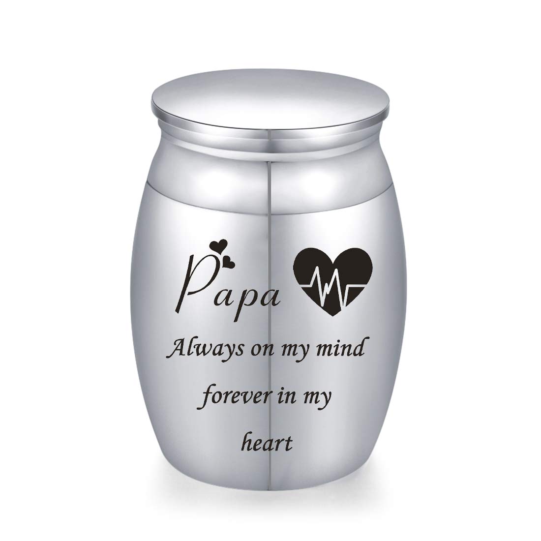 Sunling Decorative Memorial Keepsake Urns for Cremains Stainless Steel Mini 1.57 Inch High Small Funeral Urns Cremation Ashes Holder for Family Members