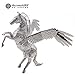2016 Microworld 3D Metal Puzzle Pegasus Fly Horse Model Z004 DIY 3D Laser Cut Jigsaw Toys For Audit - Silver