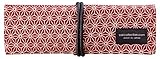 Saki P-661 Roll Pen Case with Traditional Japanese Fabric - Dark Red