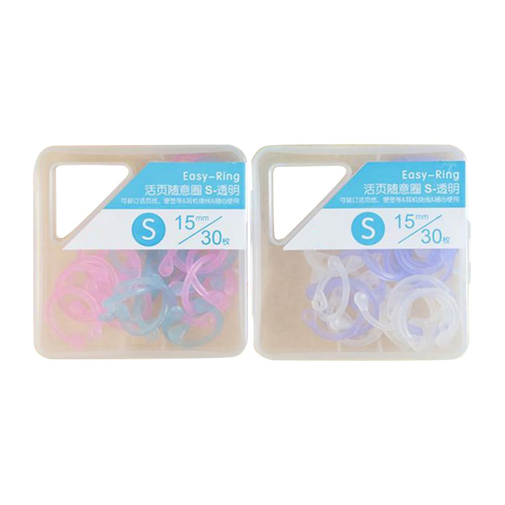 Tofficu 60pcs Plastic Binder Rings, Convenient Binder Rings Book Rings, Assorted Colors 30mm for Loose Leaf, Flash Cards, Keychains, and School Projects, Flashcards Household Book Circles