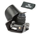 MegaGear MG917 Olympus PEN E-PL8 Ever Ready Leather Camera Case and Strap - Black