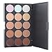 Color Correcting Makeup Concealer Palette:Flawless Contouring Kit 15 Colors Cream Foundation and Camouflage Concealer Makeup Palette, with Free Foundation Puff Sponge (Mini size, Orange)