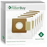 6 - FilterBuy Dirt Devil Type O Replacement Vacuum Bags. Designed by FilterBuy to fit Dirt Devil Tattoo Canister Vacuum Cleaners.