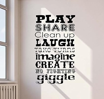 Amazon Com Wall Decal Playroom Rules 38x22 Poster Children Room Sign Nursery Quote Inspirational Christmas Idea Vinyl Sticker Play Game Room Home Child Baby Kids Bedroom Decor Wall Art Mural Print 831 Arts
