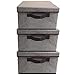 StorageWorks Storage Drawer with Lid, Basket Bin for Hanging Closet Organizer, Gray, 3-Pack