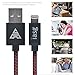 Lightning Cable, Iasg Lightning To Reversible USB Cable - Apple MFi Certified - Nylon Braided With Aluminum Housing Syncing and Charging Cord For iPhone iPad iPod - 3.3 Feet(1 Meters) - Red and Black