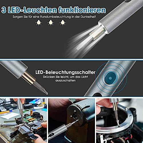 Eyein Mini Elektrischer Schraubendreher, Magnetisch Automatischer Kabellos Torque Präzisions Schraubendreher Satz mit 24… – Bild 5