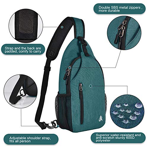 15.7 Inch Sling Backpack Sling Bag Small Backpack for Women Men Kids Travel Hiking Bag (Mint Turquoise)