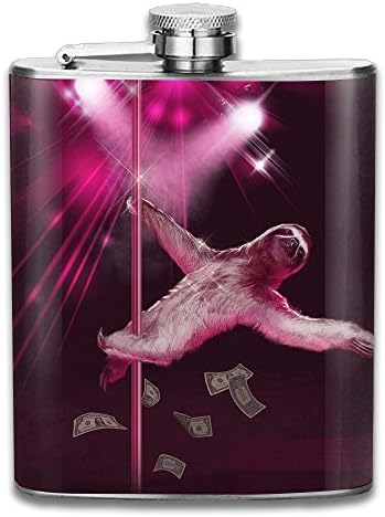 JJUSTING Stripper Sloth Stainless Steel Hip Flask, Pocket Flagon, Camping Wine Pot, Portable Liquor Flagon Retro Pocket Flask For Men And Women Gift
