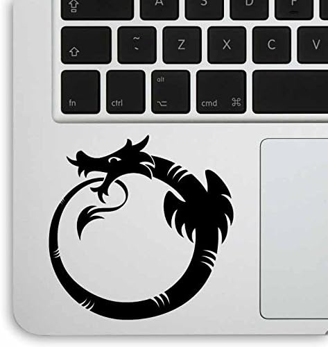 Aftermarket Graphics - 2x Qty Dragon Eating Tail Circle for laptop / car / guitar Decal Sticker (BLACK)