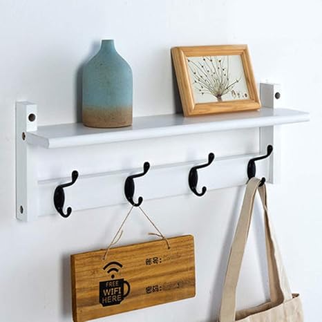 IUYJVR Perchero de Pared multifunción Perchero de Madera Maciza