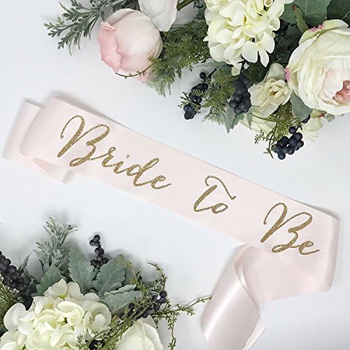 Bachelorette Sash - Rosewater Satin - Gold "Bride To Be"