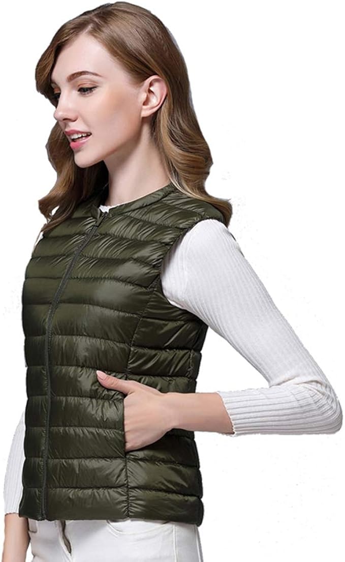 Women's Down Vest Coat Puffer Winter Gilet Fashion Lightweight Down