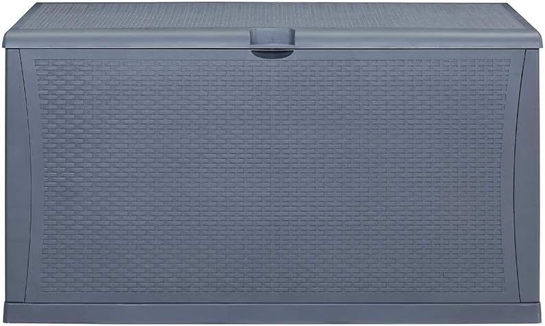 KOOLWOOM Deck Box, 120-Gallon Patio Outdoor Plastic Storage 47.2" L x 24.01" W x 24.80" H Waterproof Grey