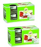 Ball 1440061162 Collection Elite Brushed Silver Design Wide Mouth Jars 8 Oz with Lid and Bands, 8-Count