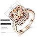 Yellow Shinning Cubic Zirconia Topaz Rings For Women 18K Rose Gold Plated