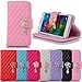 Towallmark(TM)Rhinestone Bling Flip Wallet Leather Case For Samsung Galaxy S5 i9600