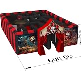 26ft Giant Inflatable Clown Maze Tag Halloween Haunted House with Blower | Inflatable Recreation, made of commercial-grade Oxford fabric, fully printed, attractive, and the top choice for Halloween