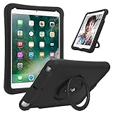 Fintie iPad 9.7 2018 2017 / iPad Air 2 / iPad Air Case, [Magic Ring] 360 Rotating Multi-Functional Grip Stand Shockproof Full-Body Rugged Protective Cover for iPad 6th / 5th Gen, iPad Air 1/2, Black