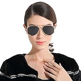 CHB Women's HD Mirrored Creative Irregular Lens Aviator Metal Frame Street Fashion Designer Polarized Sunglasses UV400 with Case