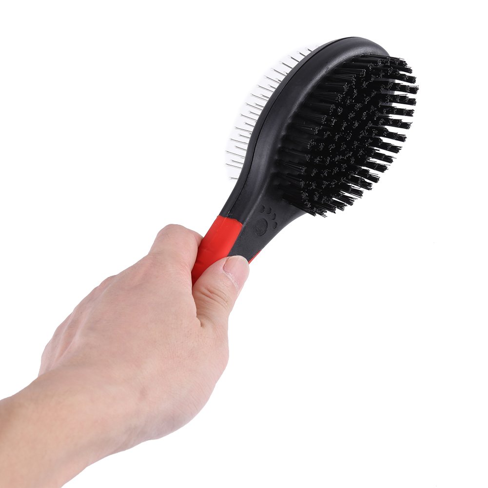 Double-Sided Bristle and Pin Pet Hair Brush Dog Hair Shedding Comb for Grooming & Massaging Dogs Cats(L)