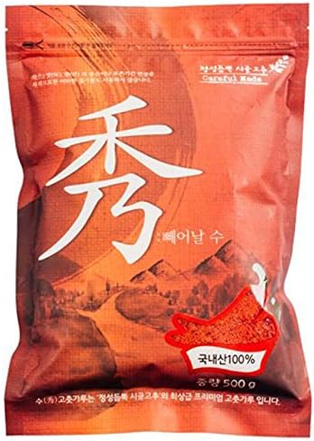 2017 Year Korean Cheongyang Red Pepper Powder Chili Powder 고추가루 17.63 oz(500g) Standard Flakes for Spicy Soup, Stew, Side Dish / Medium Spicy