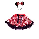 Miki Child's Polka Dot 2 Layer Tutu w/Ruffle Trim & Headband Set