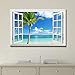 wall26 Canvas Print Wall Art Window View of Tropical Island Beach Paradise Nature Wilderness Photography Modern Art Rustic Scenic Colorful Ultra for Living Room, Bedroom, Office - 24