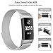 SWEES Metal Bands Compatible Fitbit Charge 3 and Charge 3 SE, Stainless Steel Magnetic Small (5.5